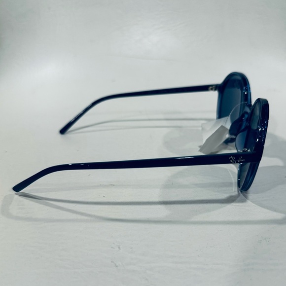Ray Ban Blue Grey Round Sunglasses Full Rim Acetate UNISEX NEW with Complete Kit - Picture 11 of 12